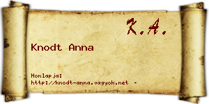 Knodt Anna névjegykártya